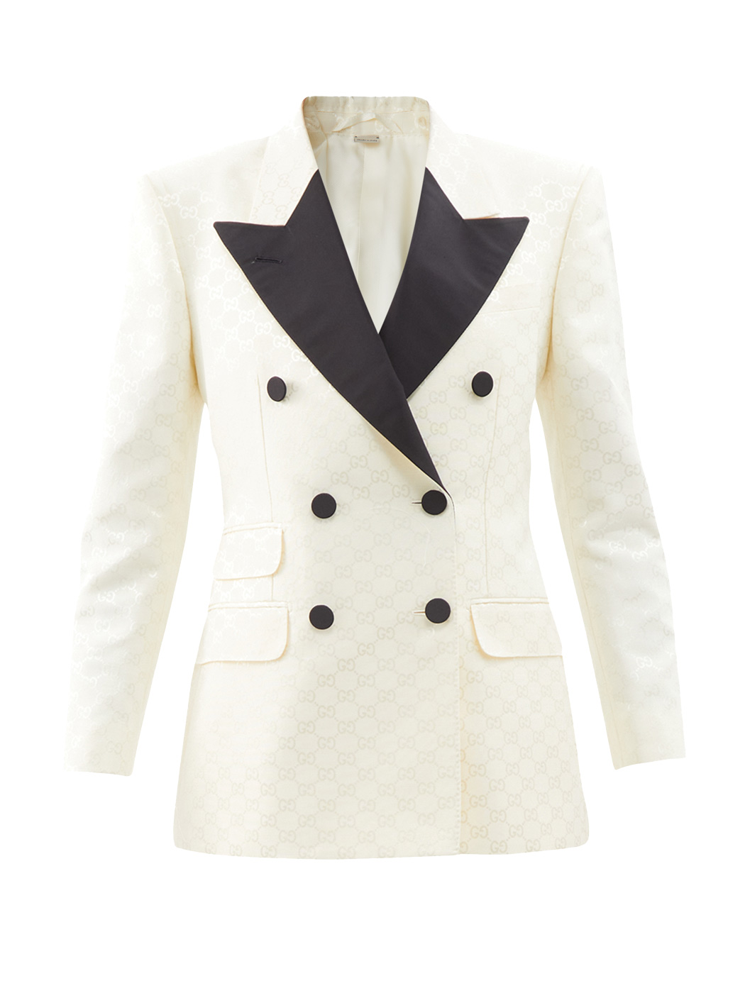 32 Gucci, Gg Double Breasted Cotton Blend Tuxedo Jacket, Matchesfashion.com Us