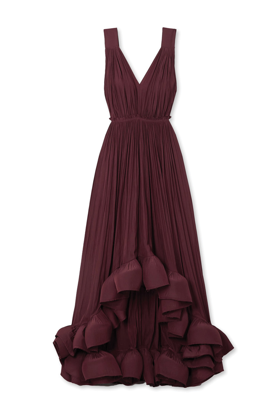 32 Lanvin, Pleated Ruffled Crepe Gown, Net A Porter