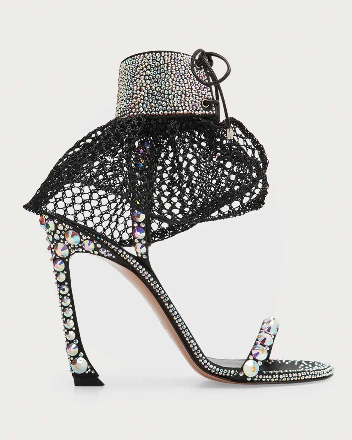 36 Piferi Ginevra Soquette Crystal Two Band Sandals $1,625 Neumanmarcus.com