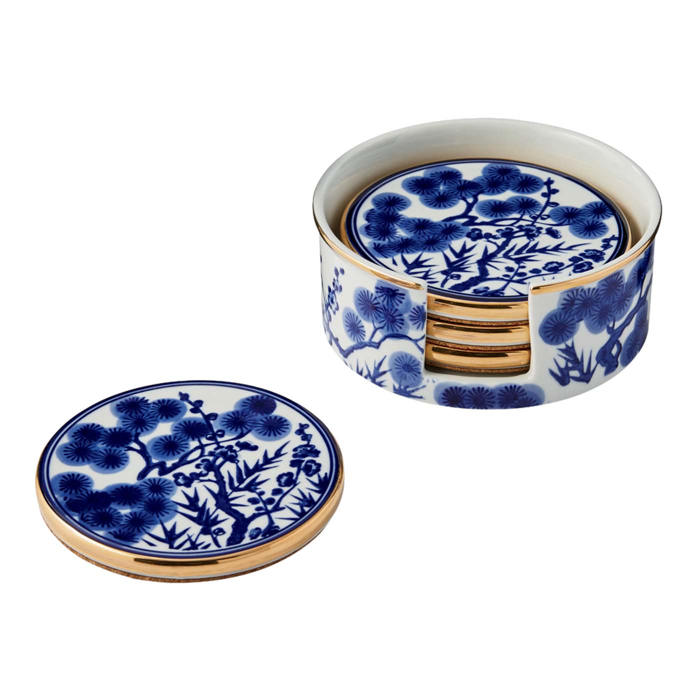 86 Sr2023 03 191 Chinoiserie Ceramic Coasters With Holder, Williams Sonoma Old Orchard 847 933 9803