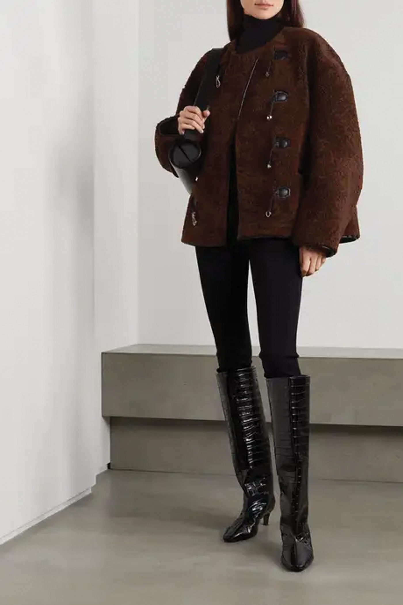 Leather Trimmed Shearling Jacket By Toteme $2,610 Netaporter.com