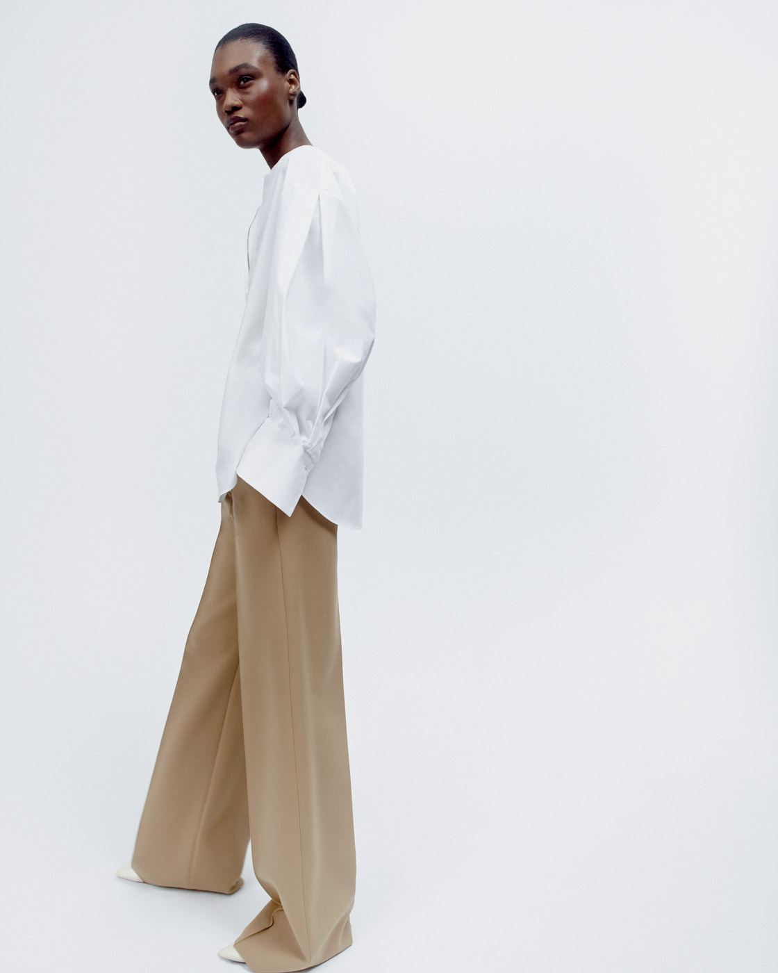 46 Sr2023 04 075 Another Tomorrow Exaggerated Bib Blouse And Doppio Wide Leg Pant, Anothertomorrow.co