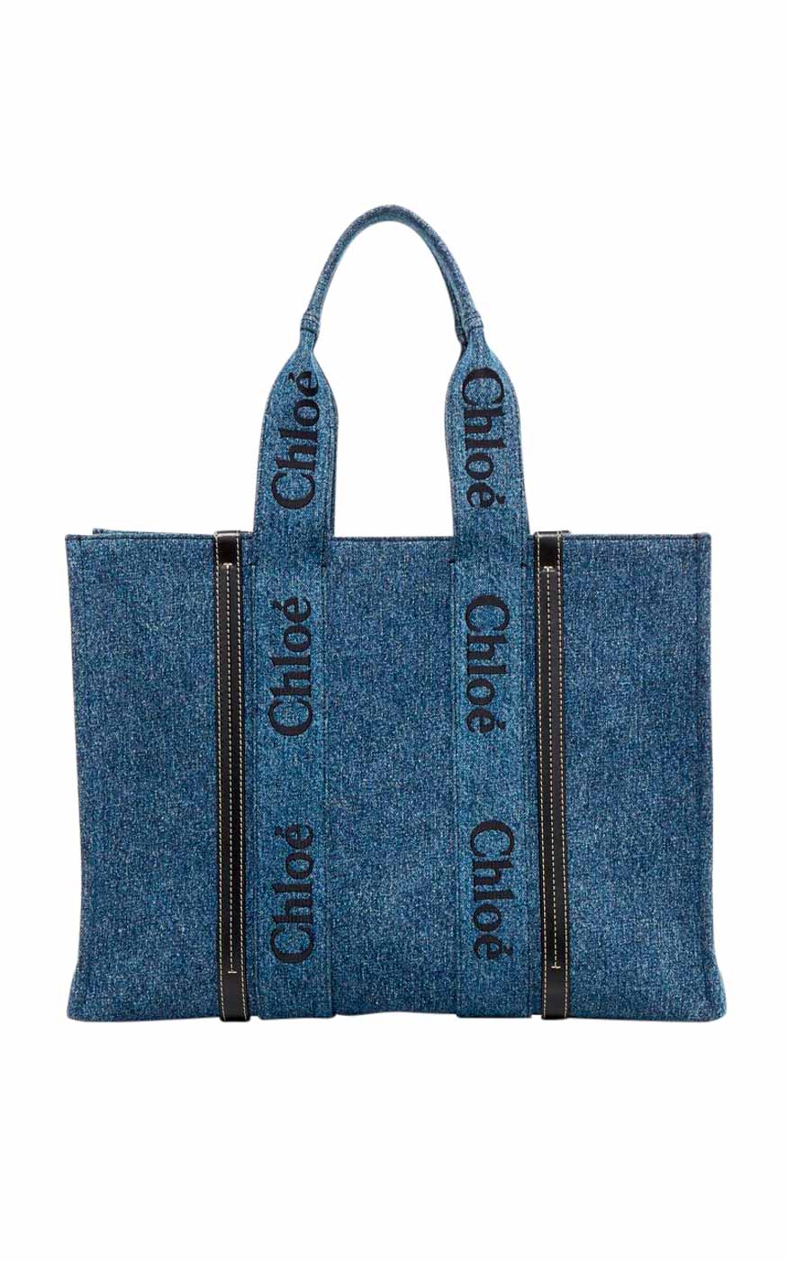 46 Sr2023 04 081 Chloé Woody Denim Tote Bag, Modaoperandi.com