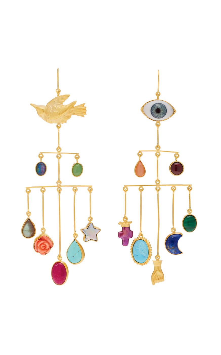 36 Sr2023 06 120 Grainne Morton Multi Eye And Bird Earrings, Modaoperandi.com