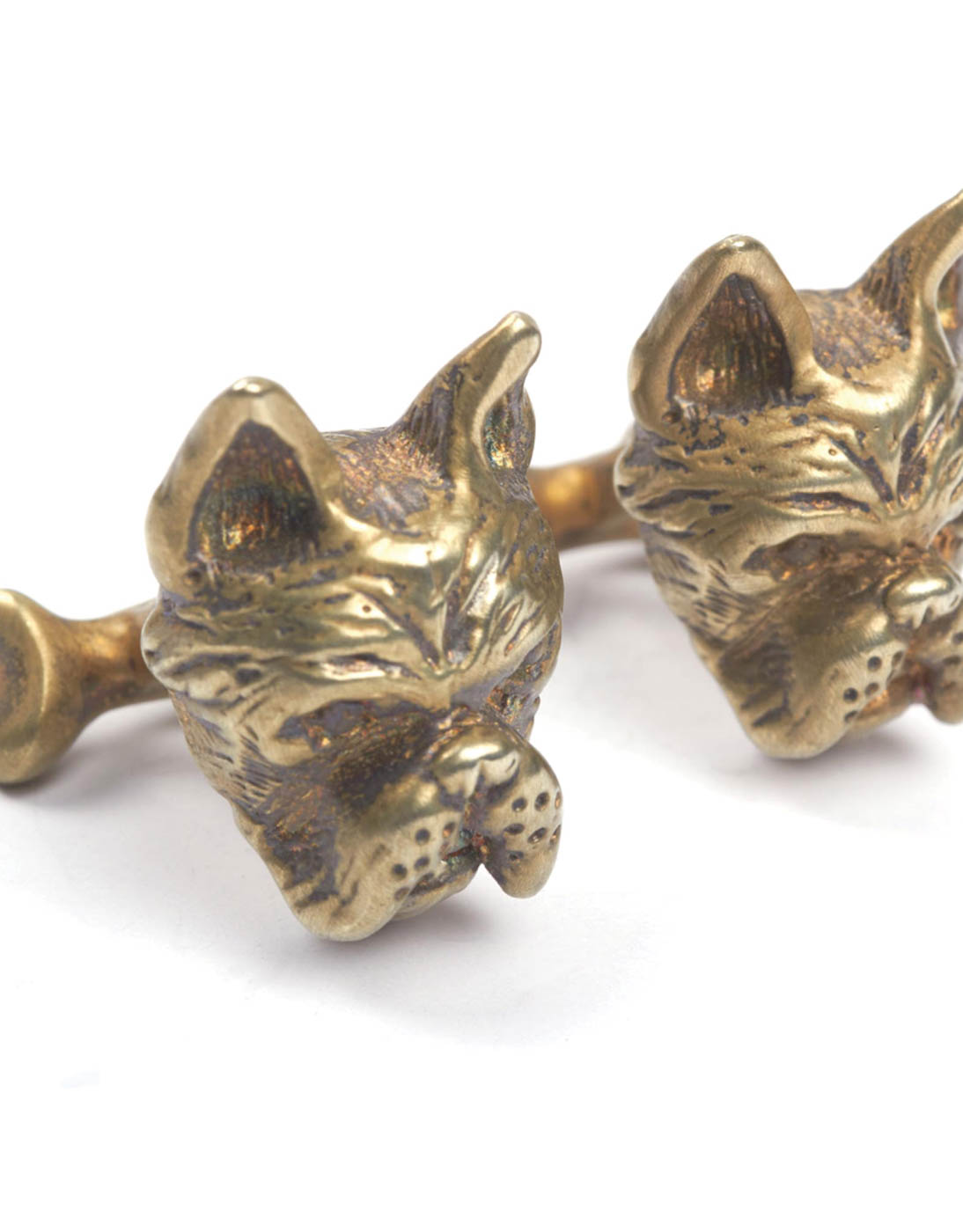 42 S S Brushed Gold Plated French Bulldog Bone Cuffli