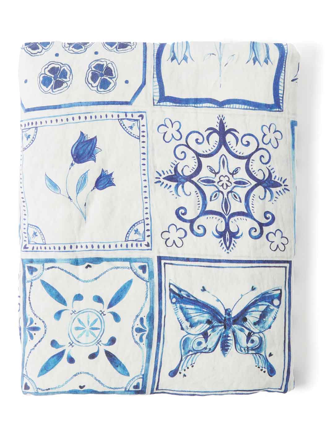 80 Summerill & Bishop, Azulejos Tile Print Linen Tablecloth, Matchesfashion.com Us