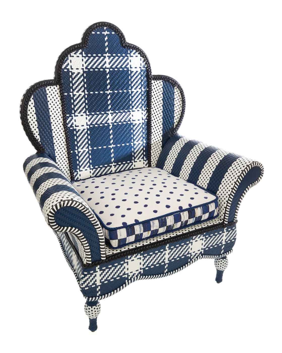 30 10 Mackenzie Childs Boathouse Outdoor Wing Chair Neimanmarcus.com 3,295