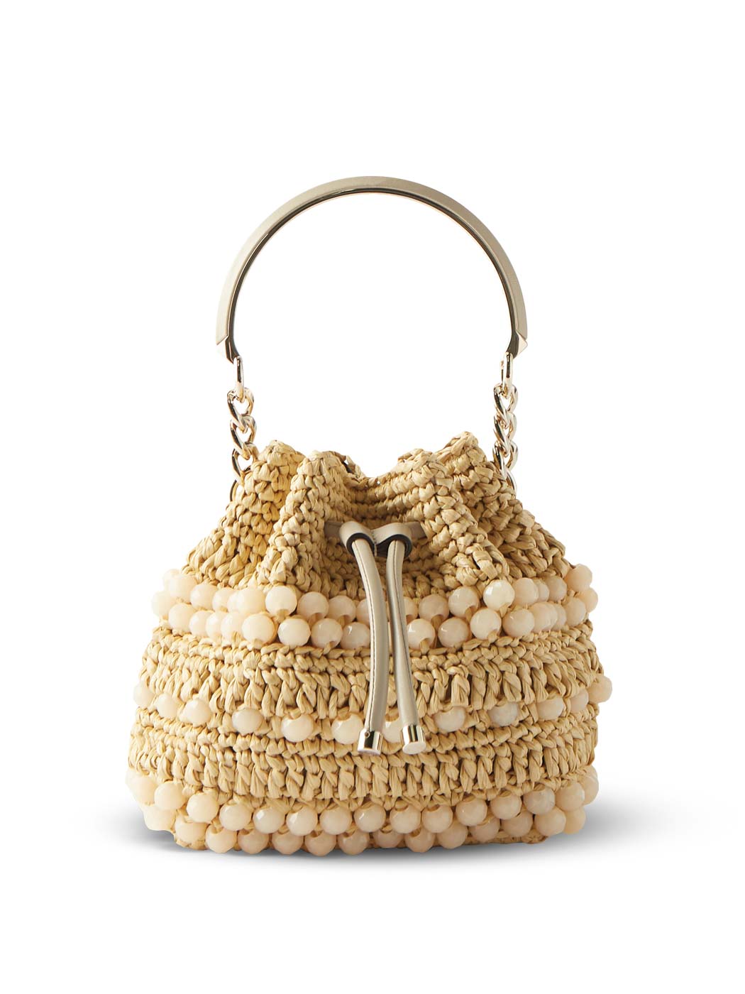 38 Jimmy Choo, Bon Bon Beaded Crochet Raffia Bucket Bag, Matchesfashion.com.us