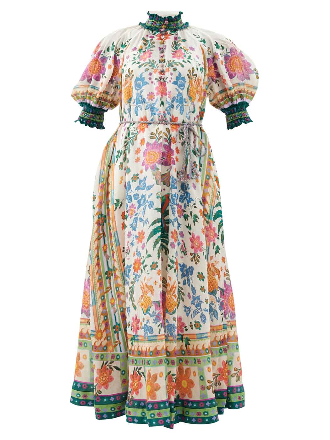 38 Zimmermann, Ginger Floral Print Linen Maxi Shirt Dress, Matchesfashion.com.us