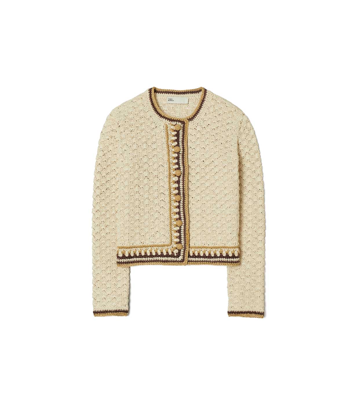 44 Tory Burch, Hand Crocheted Cotton Kendra Cardigan In French Cream, Toryburch.com