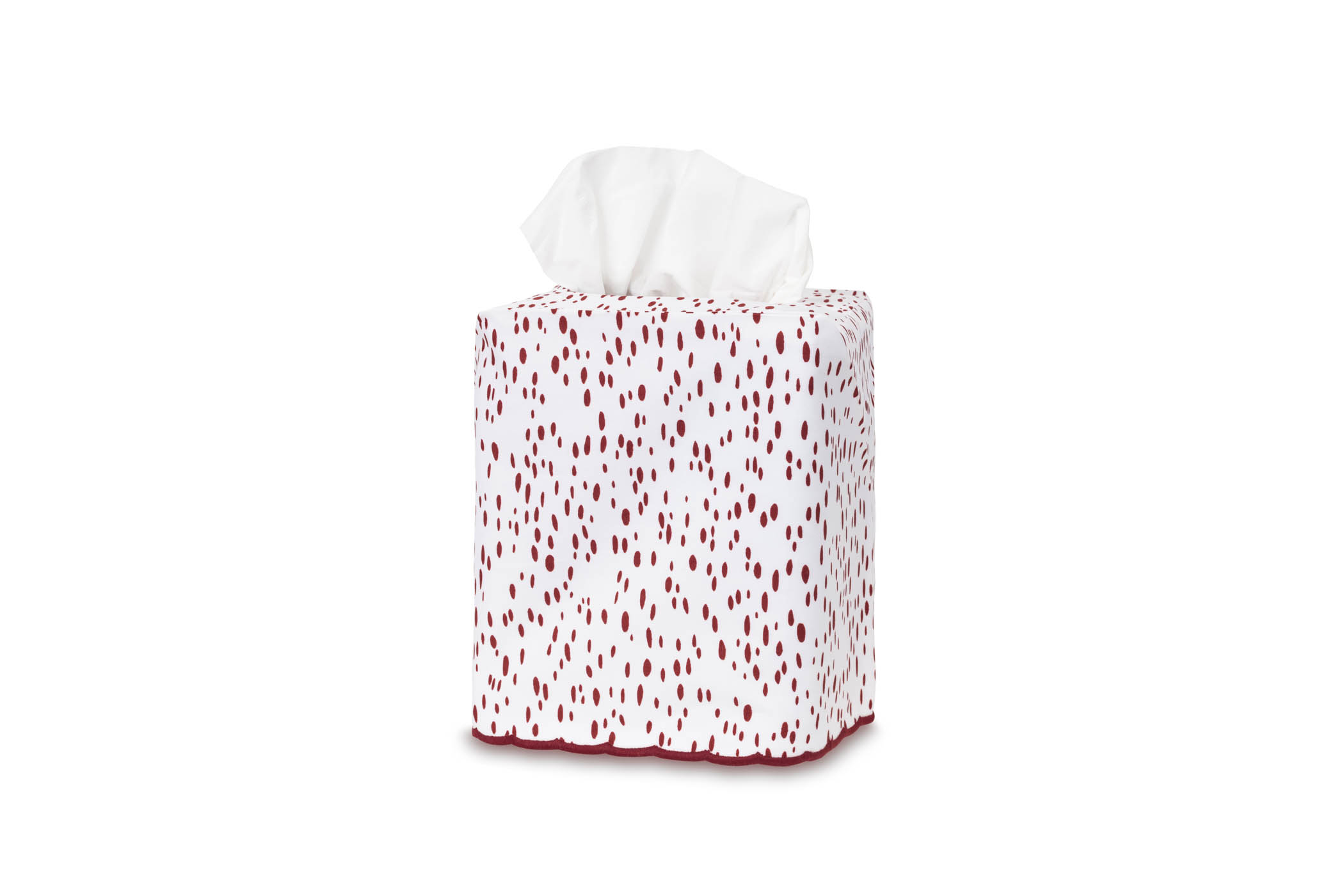 88 Matouk, Celine Tissue Box Cover In Redberry, Matouk.com