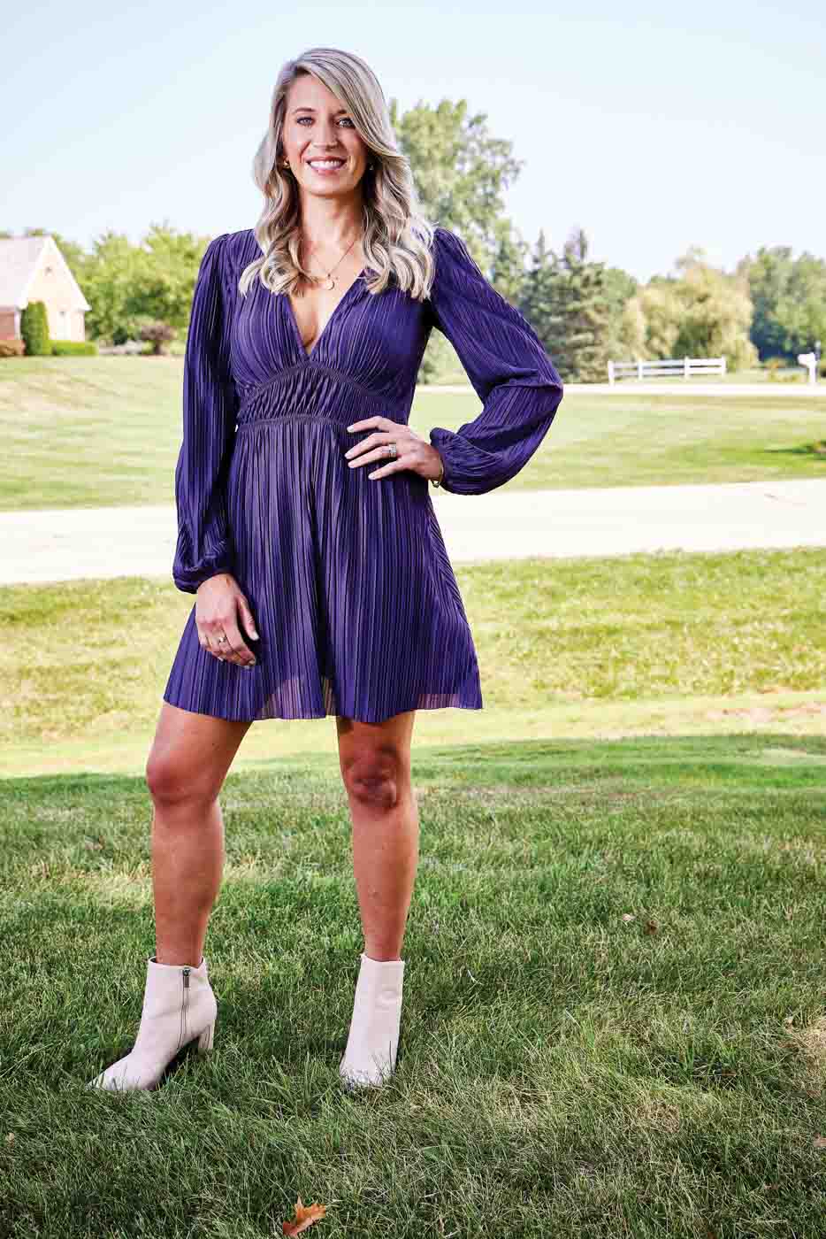 26 Country Loves Kristyn Klear Wearing Purple Swing Dress, Zara.com