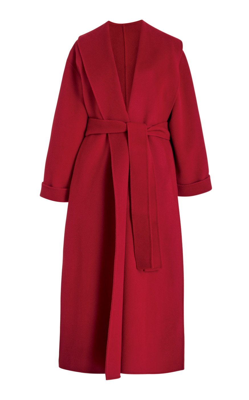 38 Sr2023 10 101 By Malene Birger Red Trullem Wool Coat, Modaoperandi.com