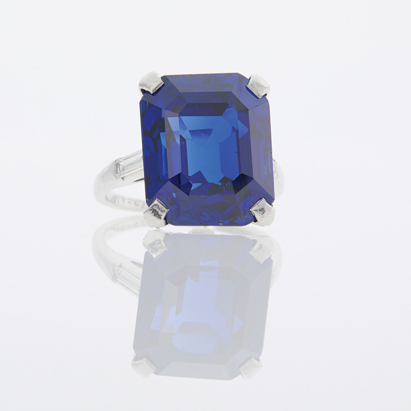 22 Irving Berlin Platinum, Sapphire And Diamond Ring
