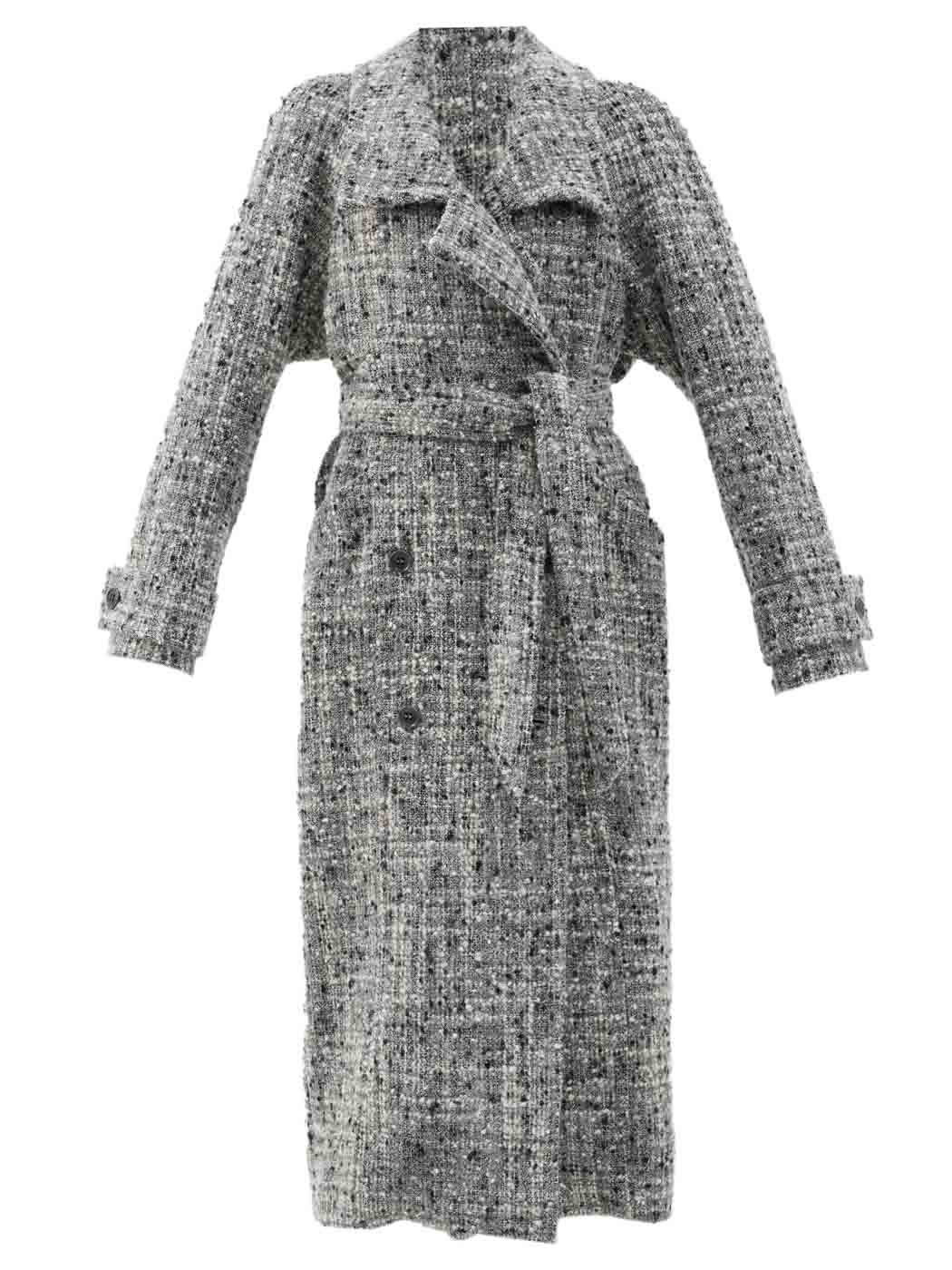 48 Raey, Oversized Belted Funnel Neck Bouclé Blanket Coat, Matchesfashion.com.us