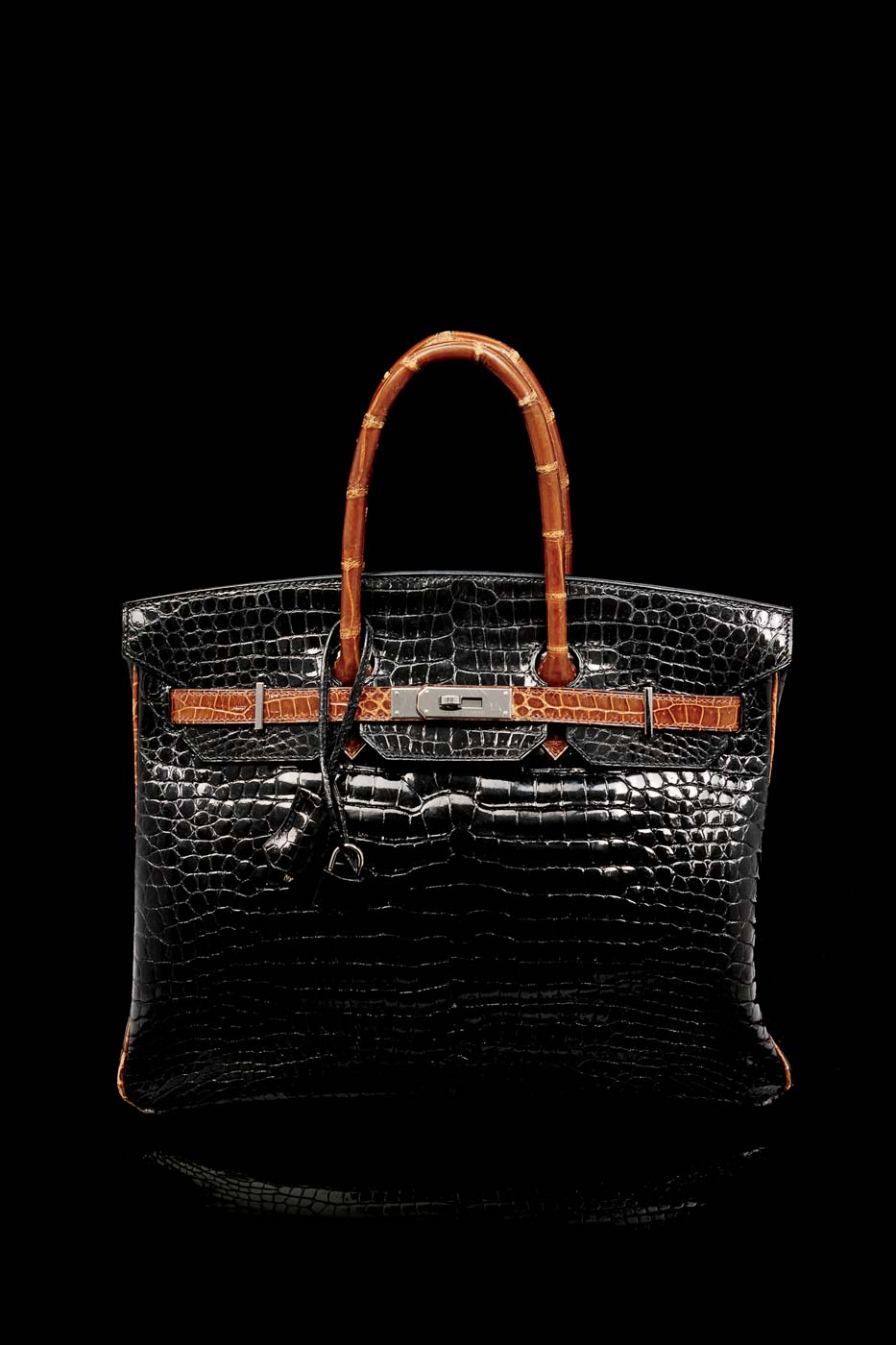 65 Sr2023 12 117 Hermès Birkin 35 Shiny Porosus Crocodile, 2007 (on Black)