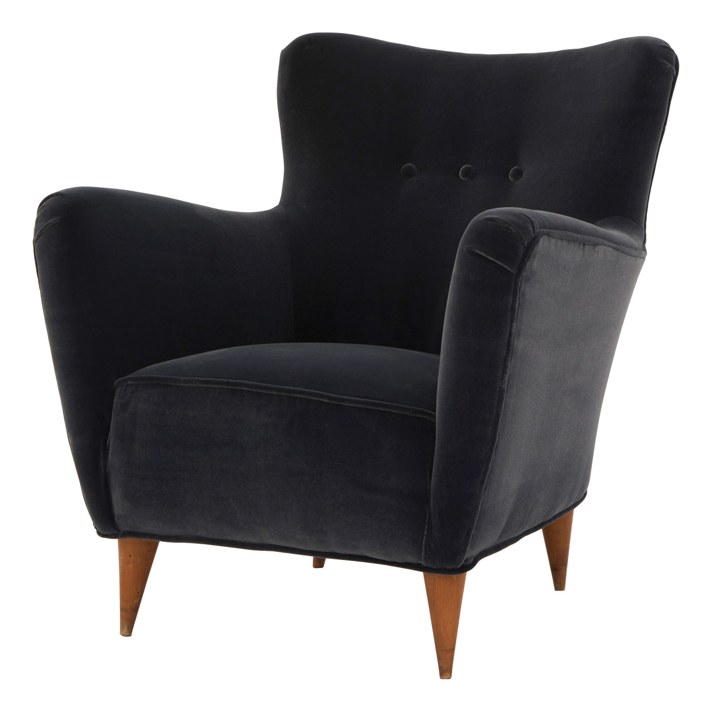 76 Vintage Charcoal Faux Mohair Chair, Jaysonhome.com