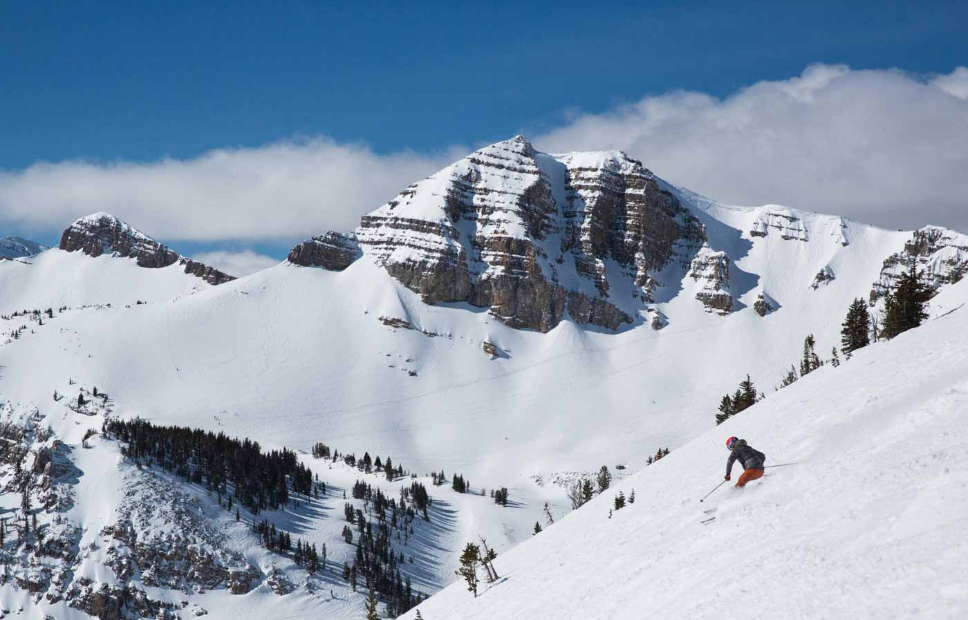 Amangani, Usa Activities, Skiing Rendezvous Bowl With View Of Cody Peak At Jhmr