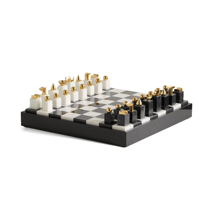 66 L'objet, Gold Plated Brass, Wood And Marble Chess Set, Net A Porter.com
