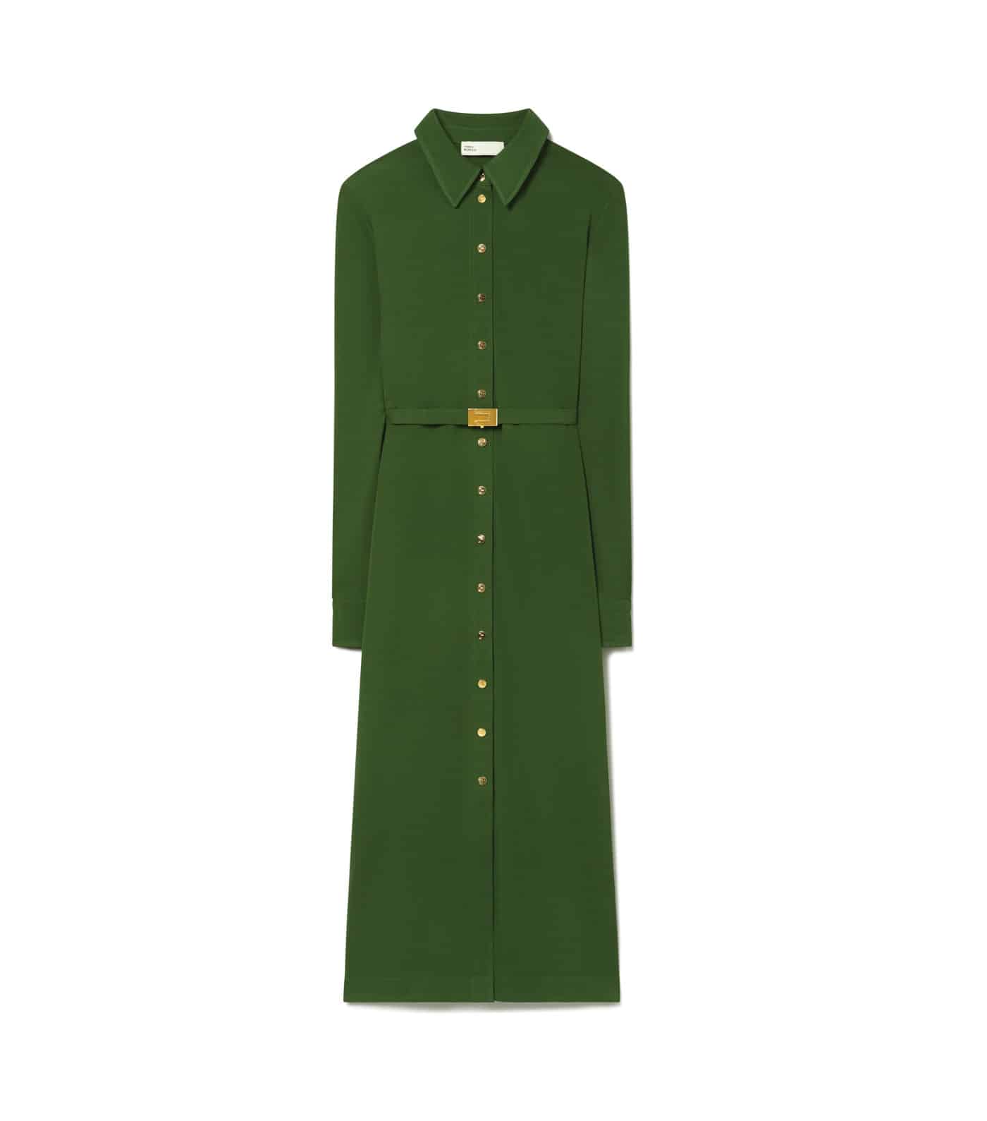 32 Tory Burch, Jersey Shirtdress In Dark Green, Toryburch.com