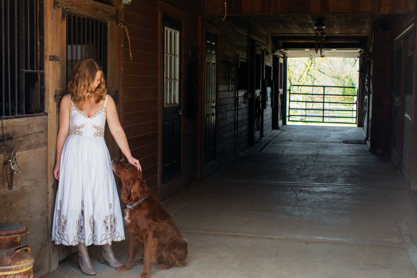 24 Cutter And Her Canine Companion. Here She Is Wearing A Dress By Ramy Brook, Neimanmarcus.com