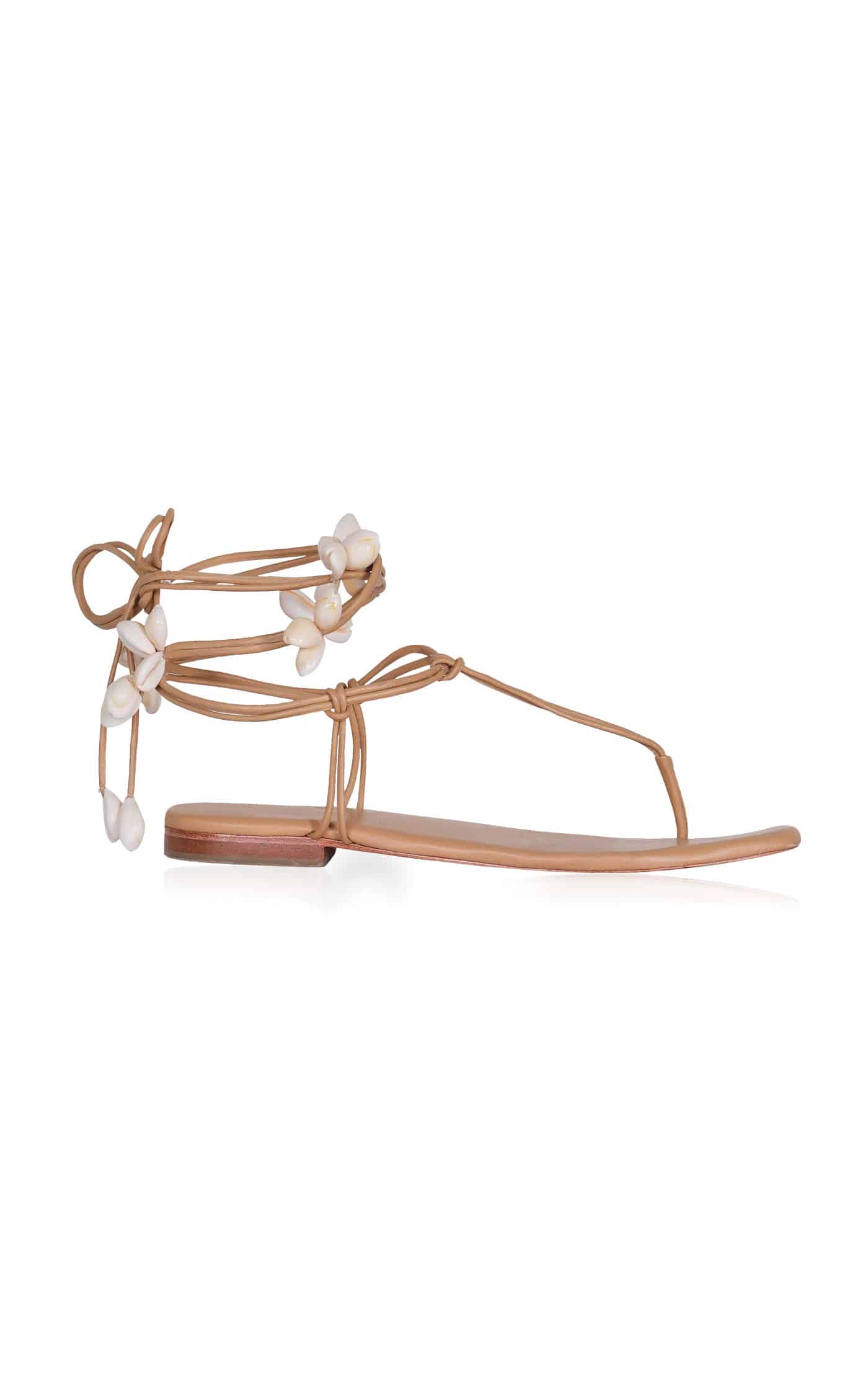 30 Johanna Ortiz, Amazonia Peruana Shell Embellished Leather Sandals, Modaoperandi.com