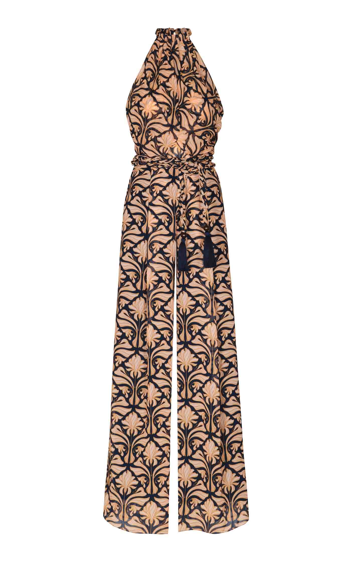 30 Andres Otalora, Guabacoa Belted Chiffon Halter Jumpsuit, Modaoperandi.com