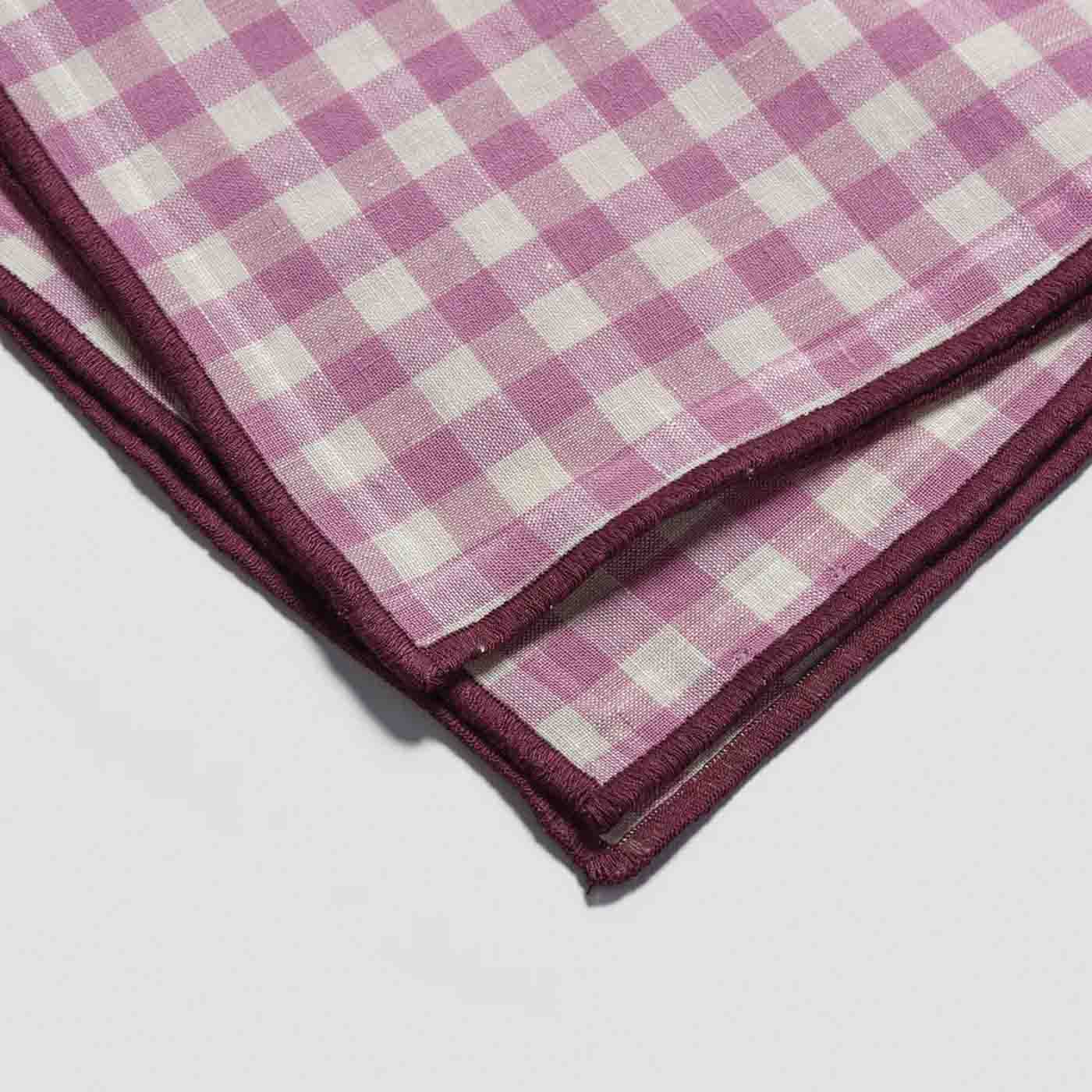 70 Piglet In Bed, Orchid Gingham Linen Table Runner, Us.pigletinbed.com