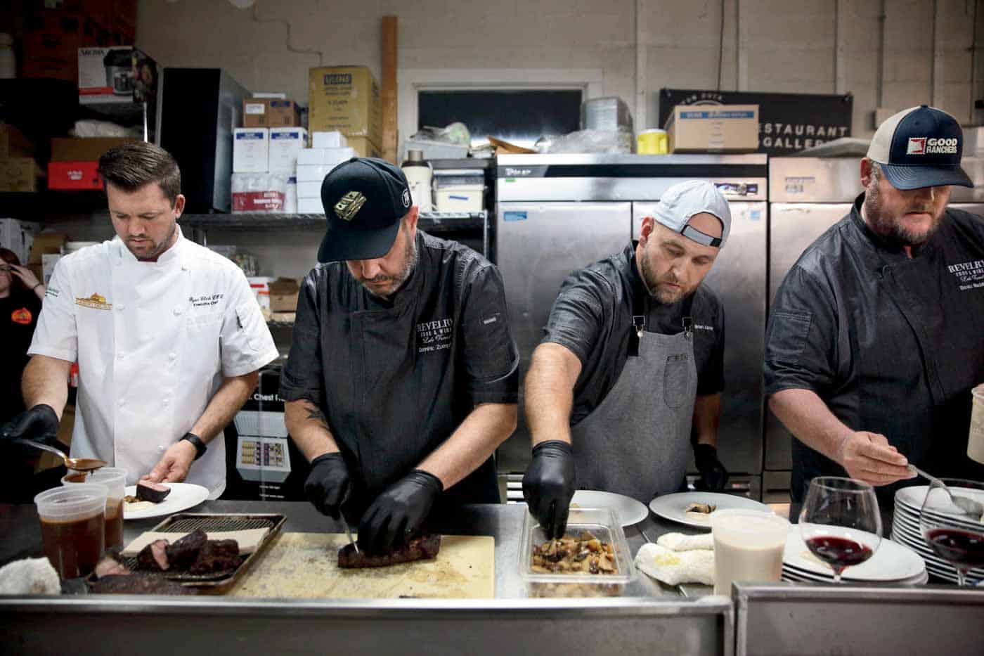 62 Fb2024 08 051 Chef Ryan Clark, Chef Dominic Zumpano, Chef Brian Kane, Chef Beau Macmillan At Masters Of Taste. Photo Courtesy Of Caitlin Saville