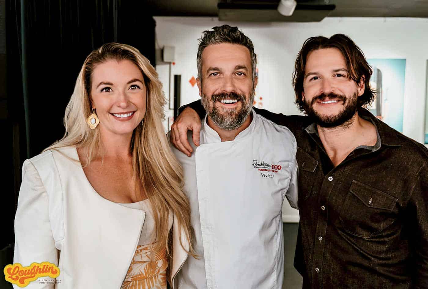 62 Fb2024 08 053 Musicians Kathleen And Nic Of The Nic Barnum Band With Chef Fabio Viviani At Palate To Palette. Photo Courtesy Of Erin Loughlin