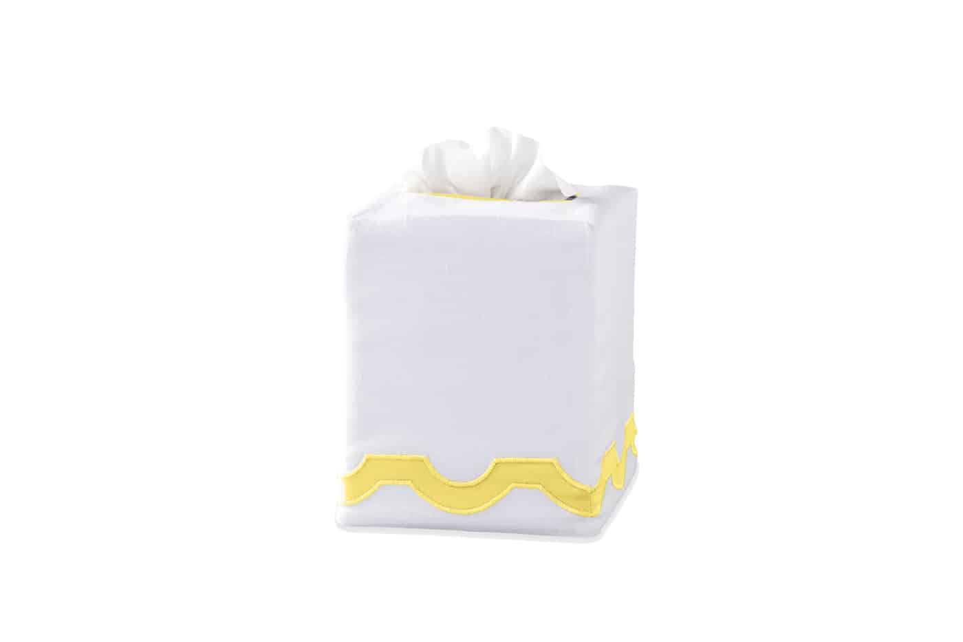 78 Matouk, Mirasol Tissue Box Cover In Lemon, Matouk.com