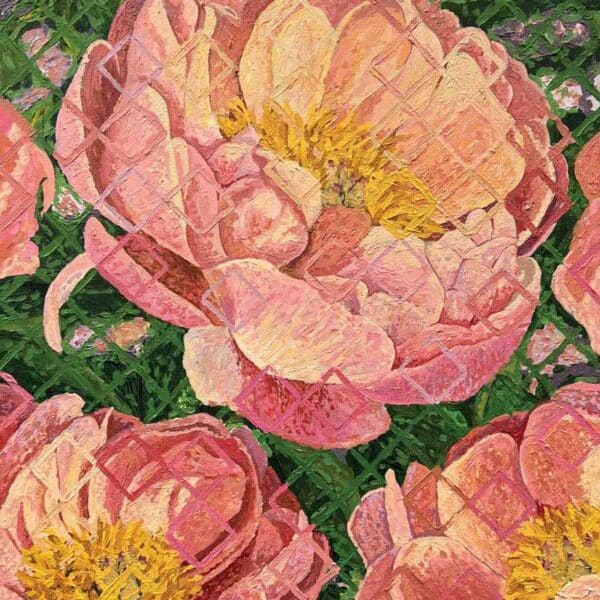 21 Peonies. Acrylic On Canvas