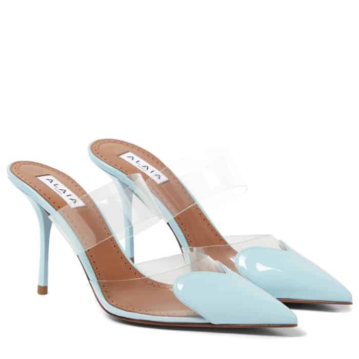 36 Alaïa, Cœur Pvc And Patent Leather Mules, Mytheresa.com