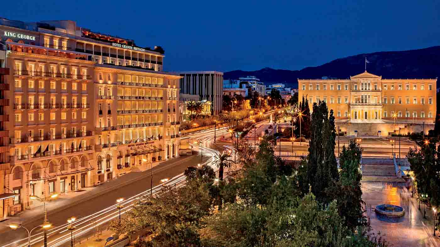 76 Fb2024 09 024 (p 75) Nightime At The Hotel Grande Bretagne, Athens