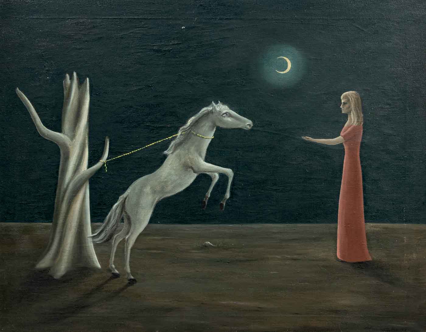 62 Sr2025 01 100 Woman With Tethered Horse And Moon