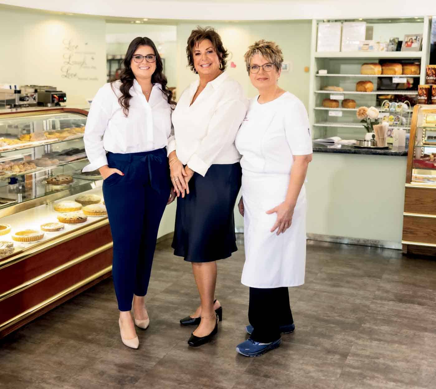 64 Fb2024 12 040 Catherine And Mary Greub With Chef Sandy Sofere At Gerhard's Elegant Desserts 