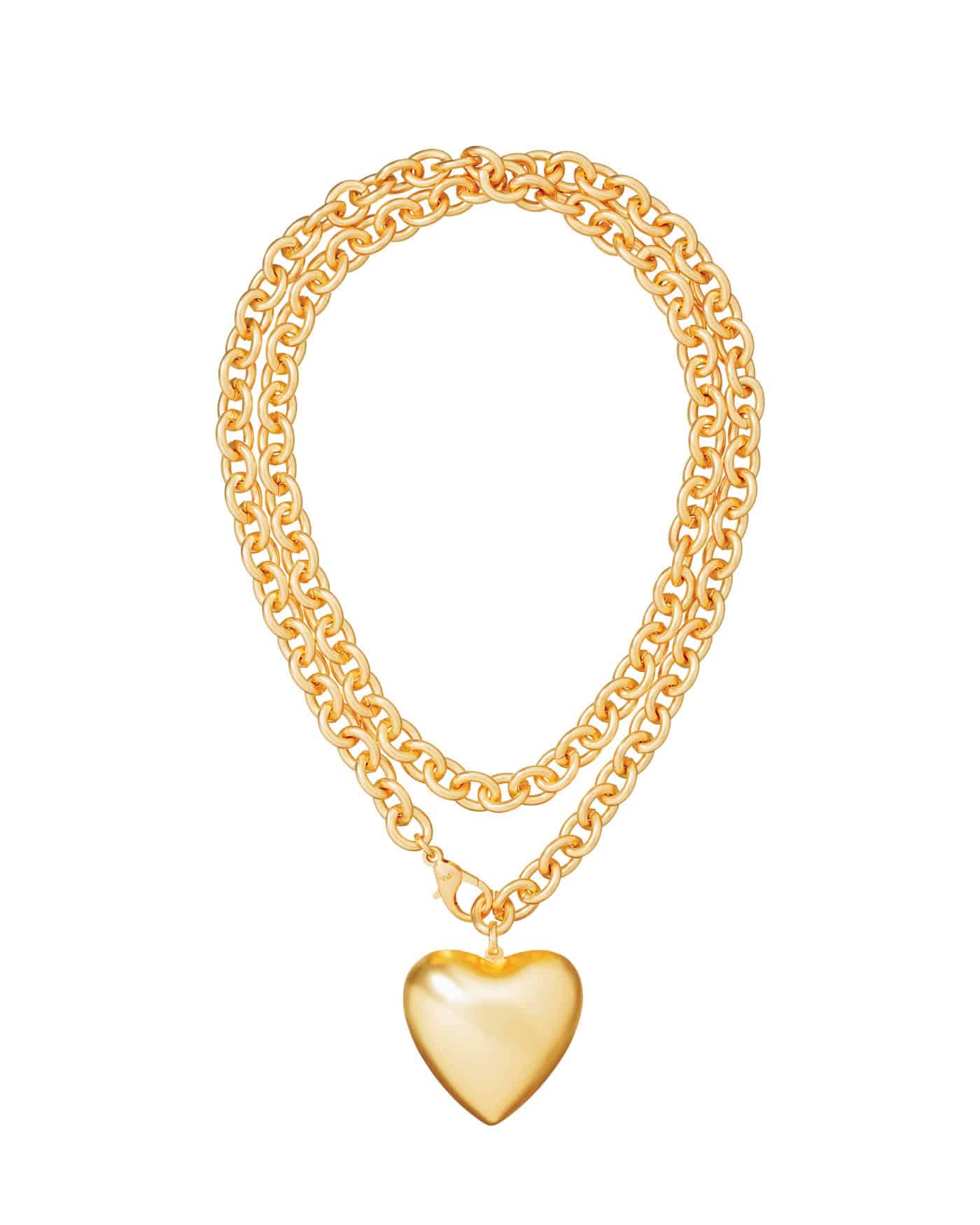 32 Sr2025 02 171 Roxanne Assoulin Puffy Heart Necklace In Gold, Space519.com