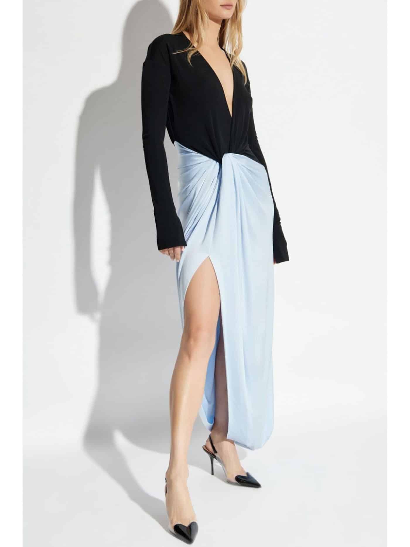 32 Victoria Beckham Knot Detail Jersey Gown, $1,881, Farfetch.com