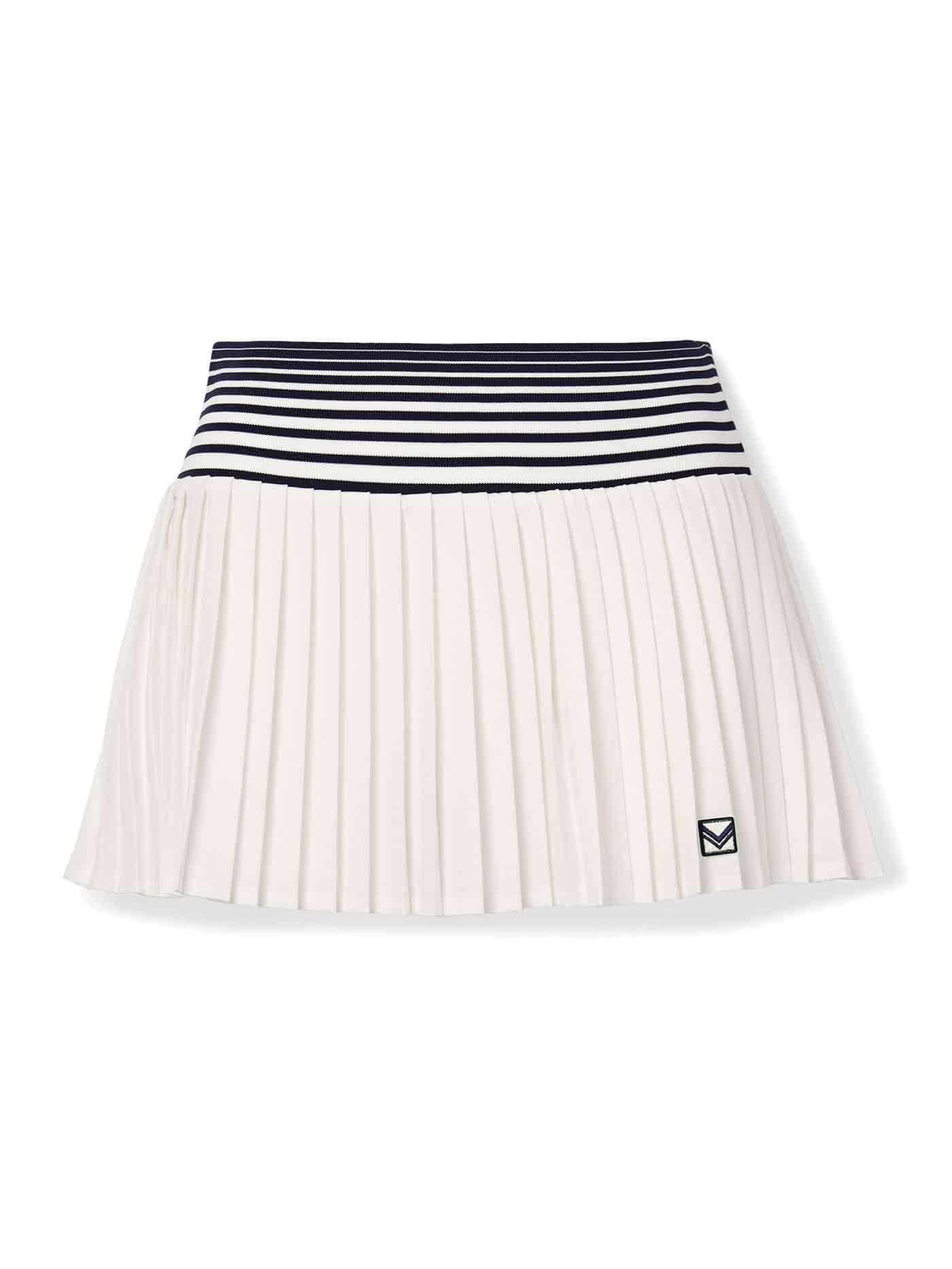 42 Tory Sport, Striped Knit Trimmed Pleated Stretch Jersey Tennis Skirt, Net A Porter.com