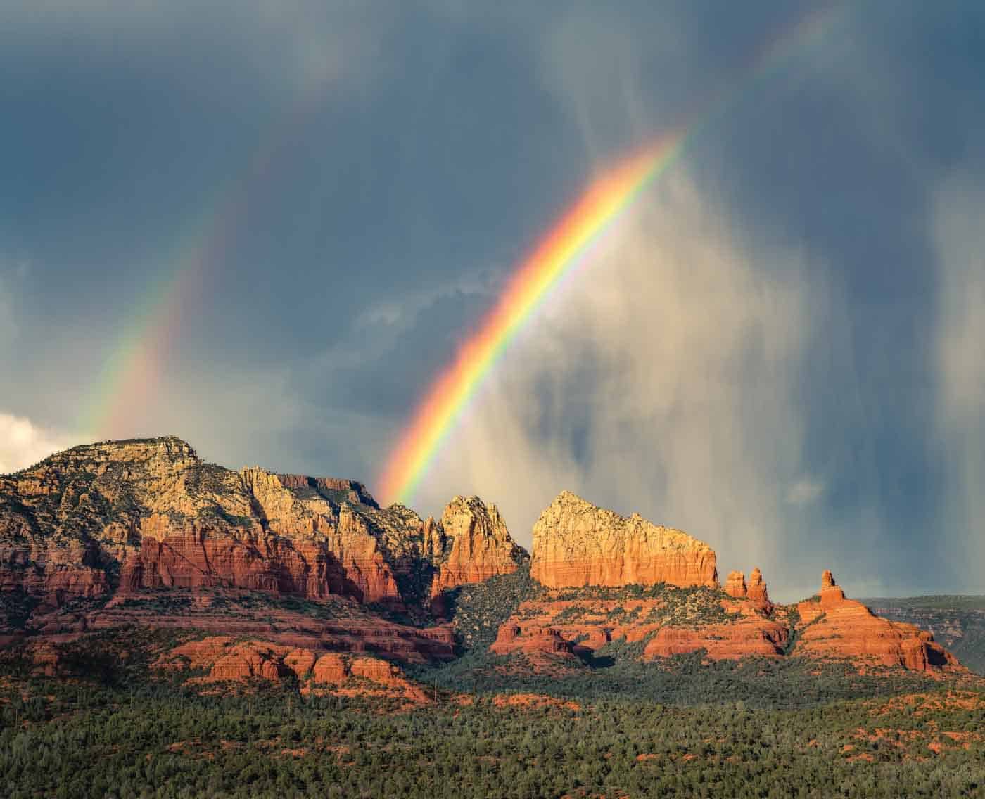 88 Sedona, Arizona Experiencing A Monsoon And Rainbow. Photography By Heber Lopez