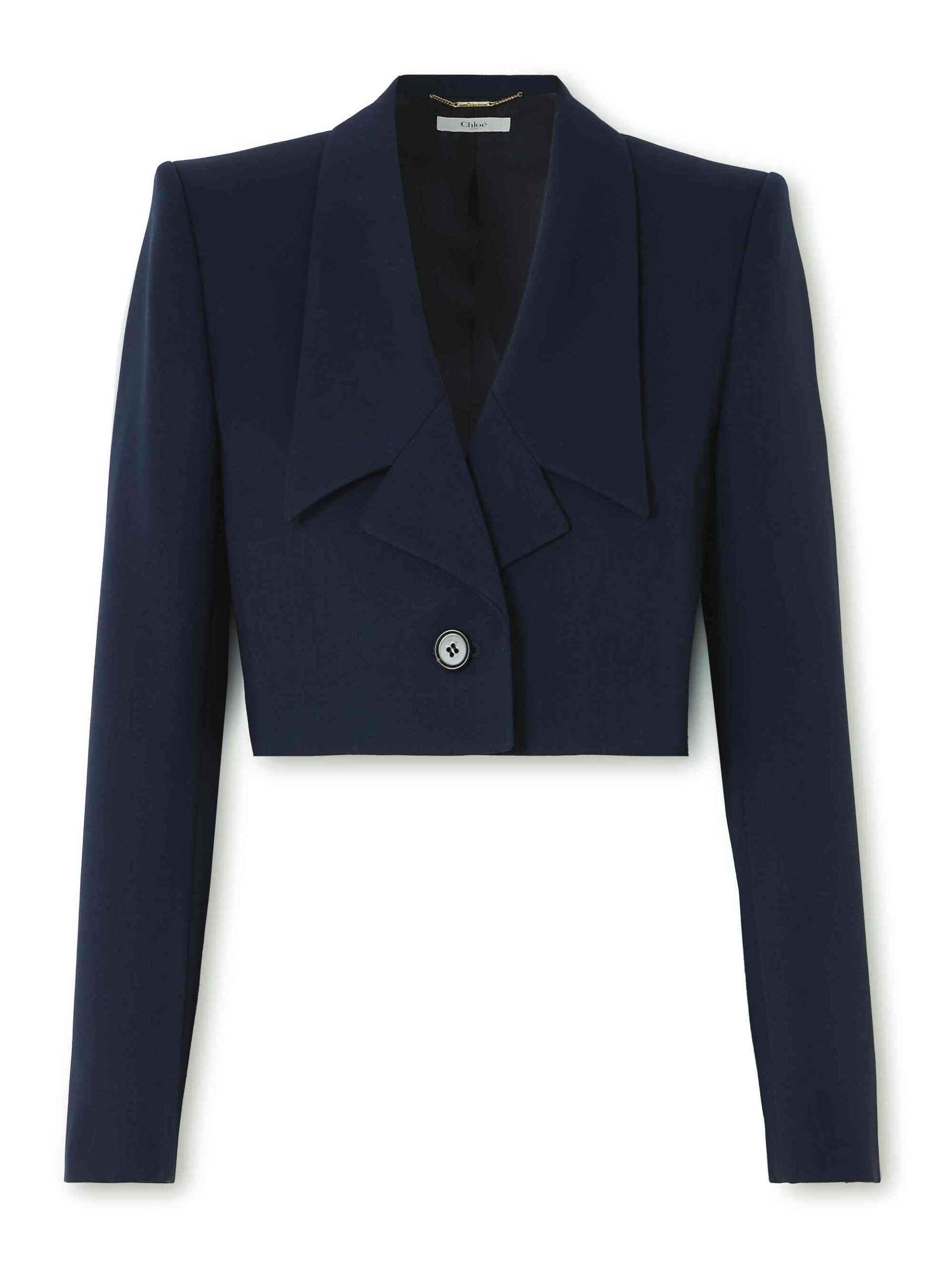 Chloé, Spencer Cropped Grain De Poudre Wool Blazer, Net A Porter.com