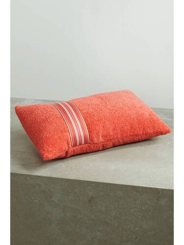 Loro Piana, The Suitcase Striped Webbing Trimmed Cotton Terry Beach Pillow In Coral, Net A Porter.com