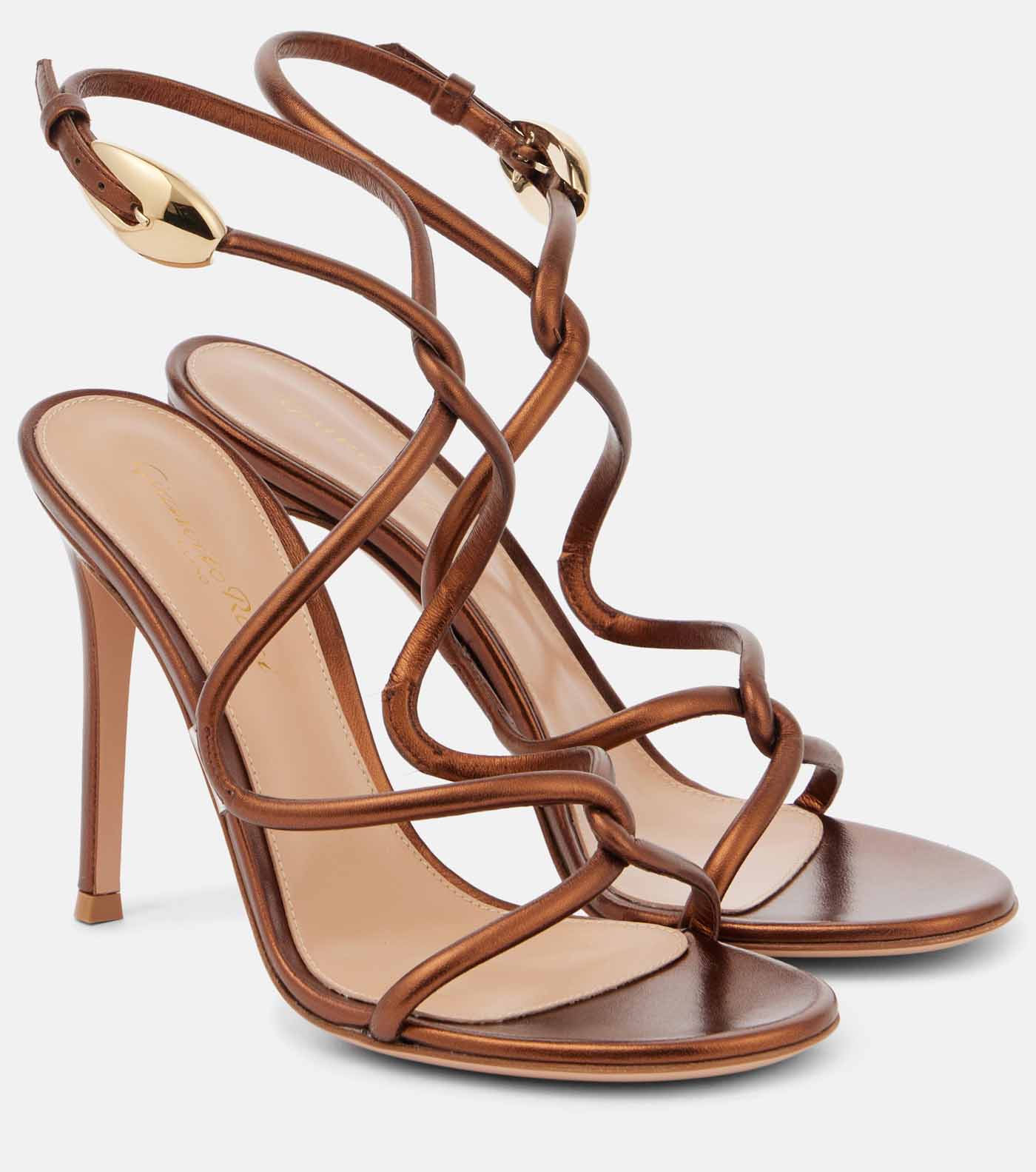 40 Gianvito Rossi, 105 Leather Sandals, Mytheresa.com