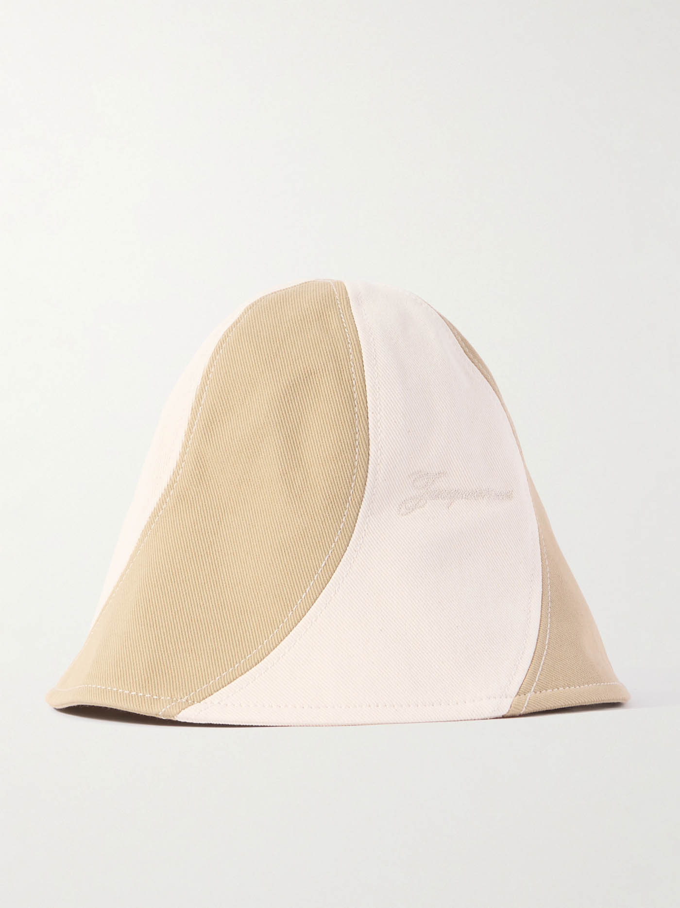 40 Jacquemus, Gelato Striped Cotton Twill Bucket Hat, Net A Porter.com