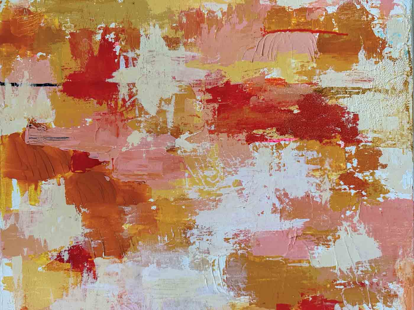 50 Sr2025 05 023 Goldfields, 20 X 24 Acrylic, Ink, Fiber, And Oil On Canvas