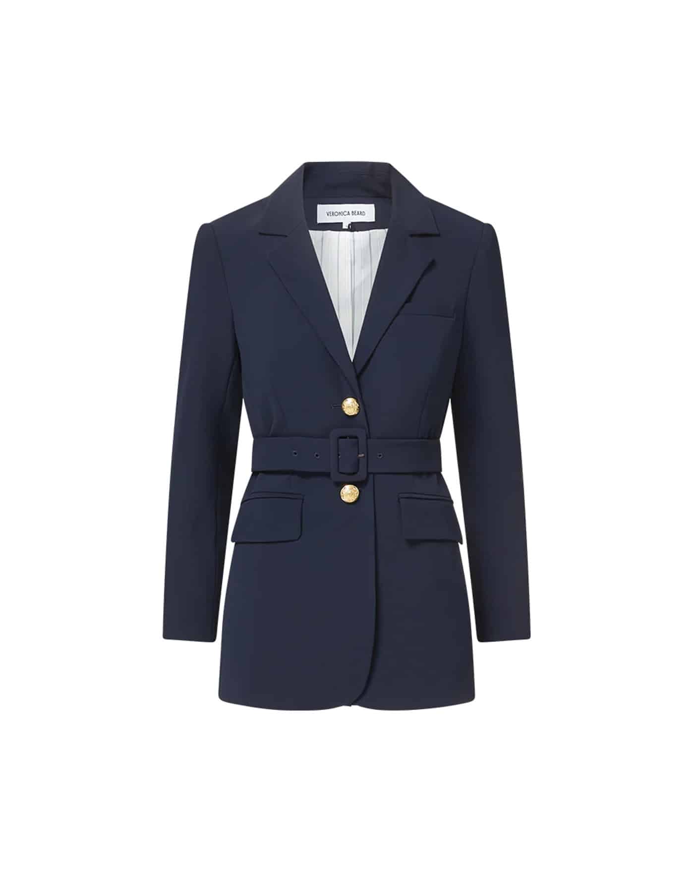 62 2 Veronica Beard Ryanne Belted Dickey Jacket In Navy
