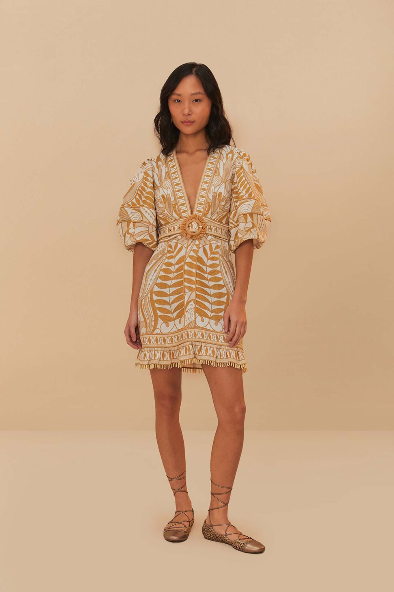 38 Farm Rio Lace Nature Mini Dress, $280, Lilliealexanderboutique.com