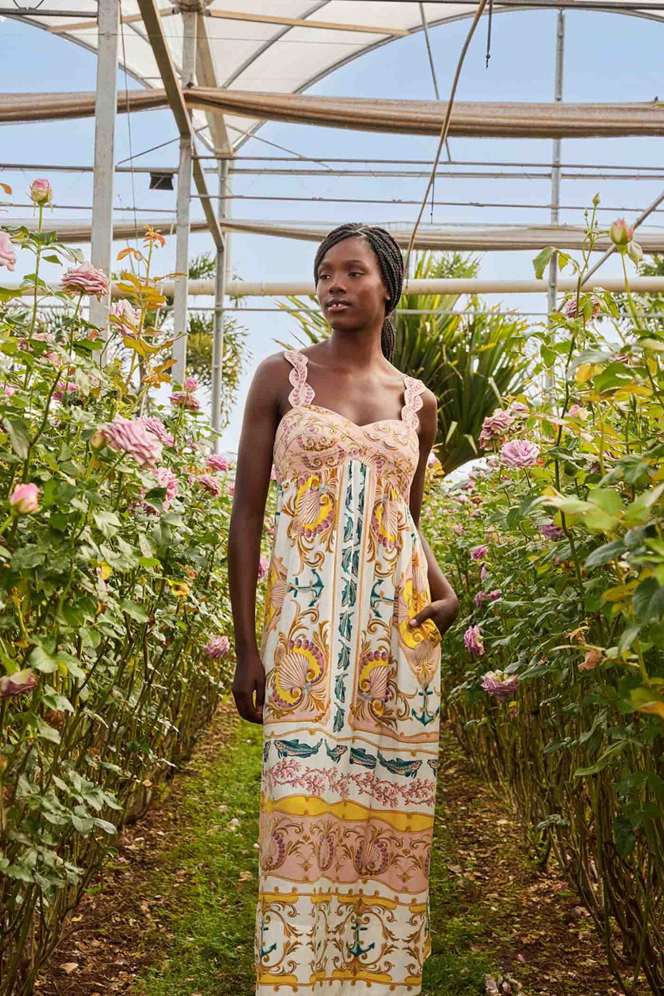 38 Farm Rio Maritime Magic Maxi Dress 2, $280, Lilliealexanderboutique.com