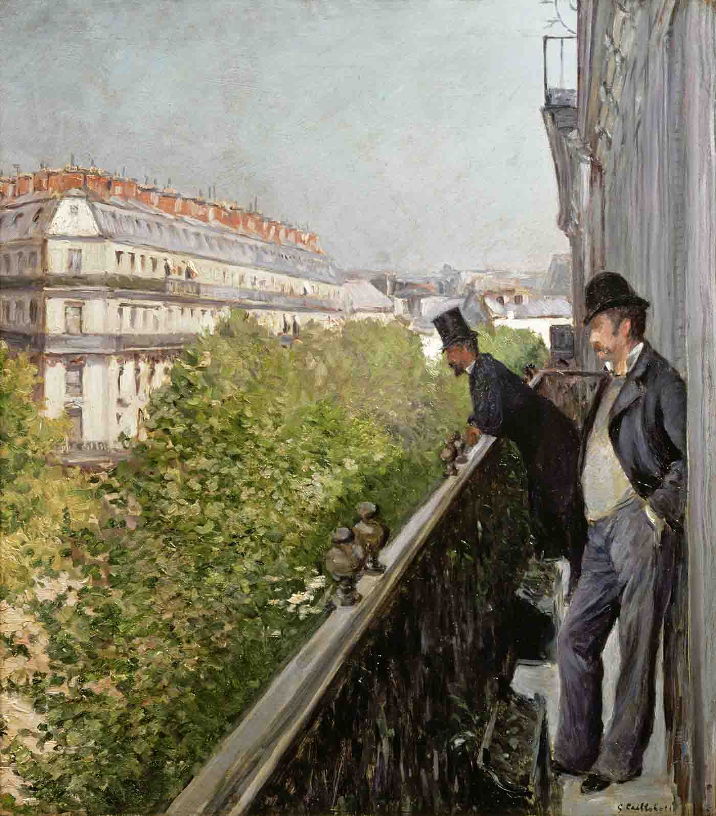 A Balcony, Boulevard Haussmann, 1880 (oil On Canvas)