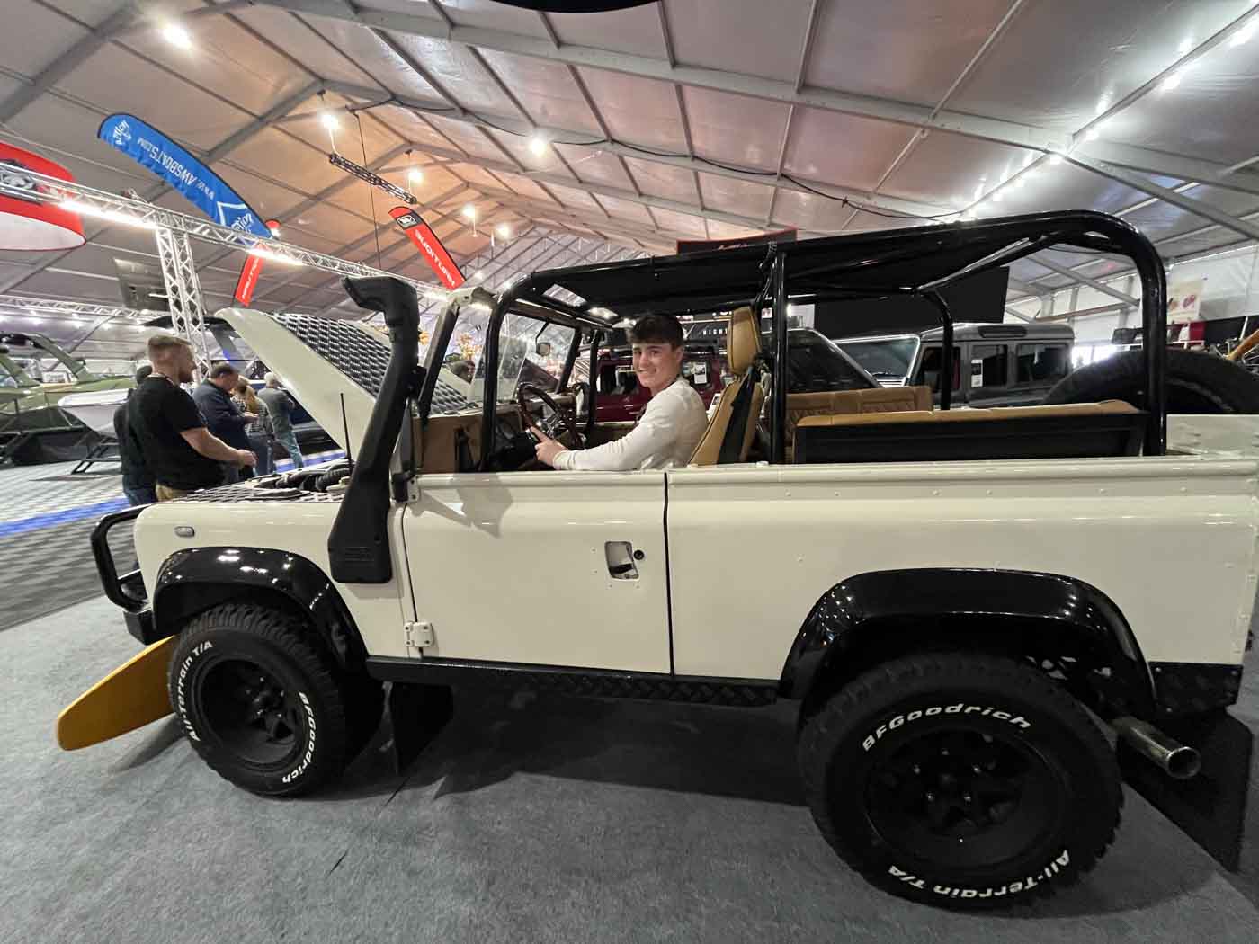 58 Fin At The Barrett Barrett Jackson Auction In Arizona, Securing Dawn Patrol Ventures' First Sale—a 1987 Land Rover Defender